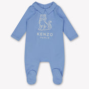 Kenzo kids Baby Unisex Playsuit In Light Blue