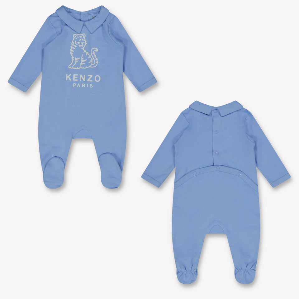 Kenzo kids Baby Unisex Playsuit In Light Blue