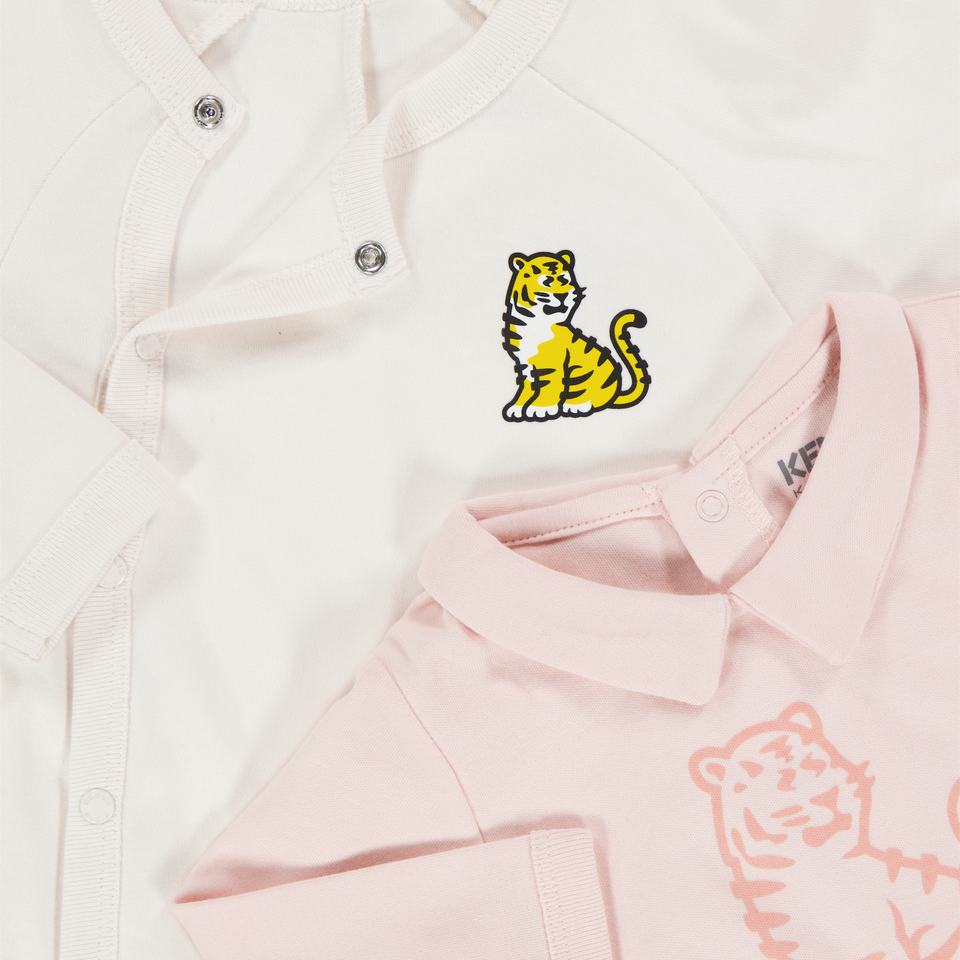 Kenzo kids Baby Unisex Playsuit In Light Pink