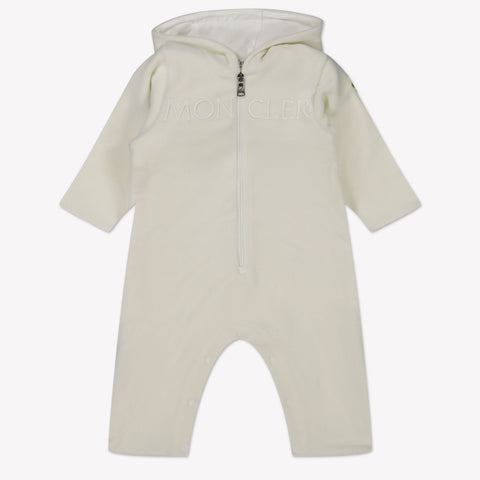 Moncler Baby Unisex Playsuit  Offwhite