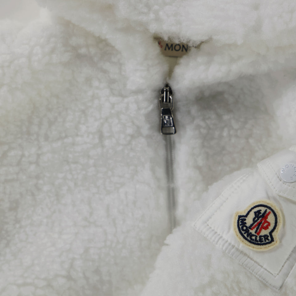 Moncler Baby Unisex Playsuit  Offwhite