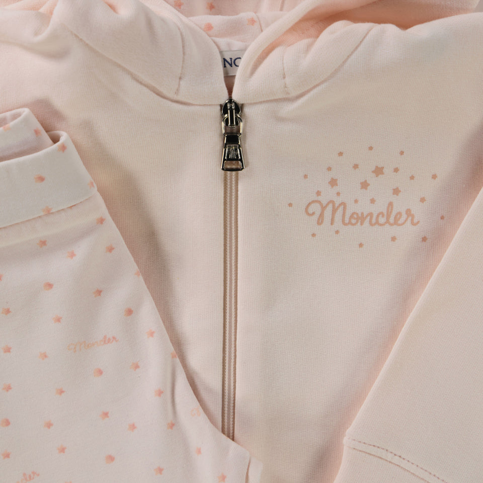 Moncler Baby Meisjes Joggingpak In Licht Roze
