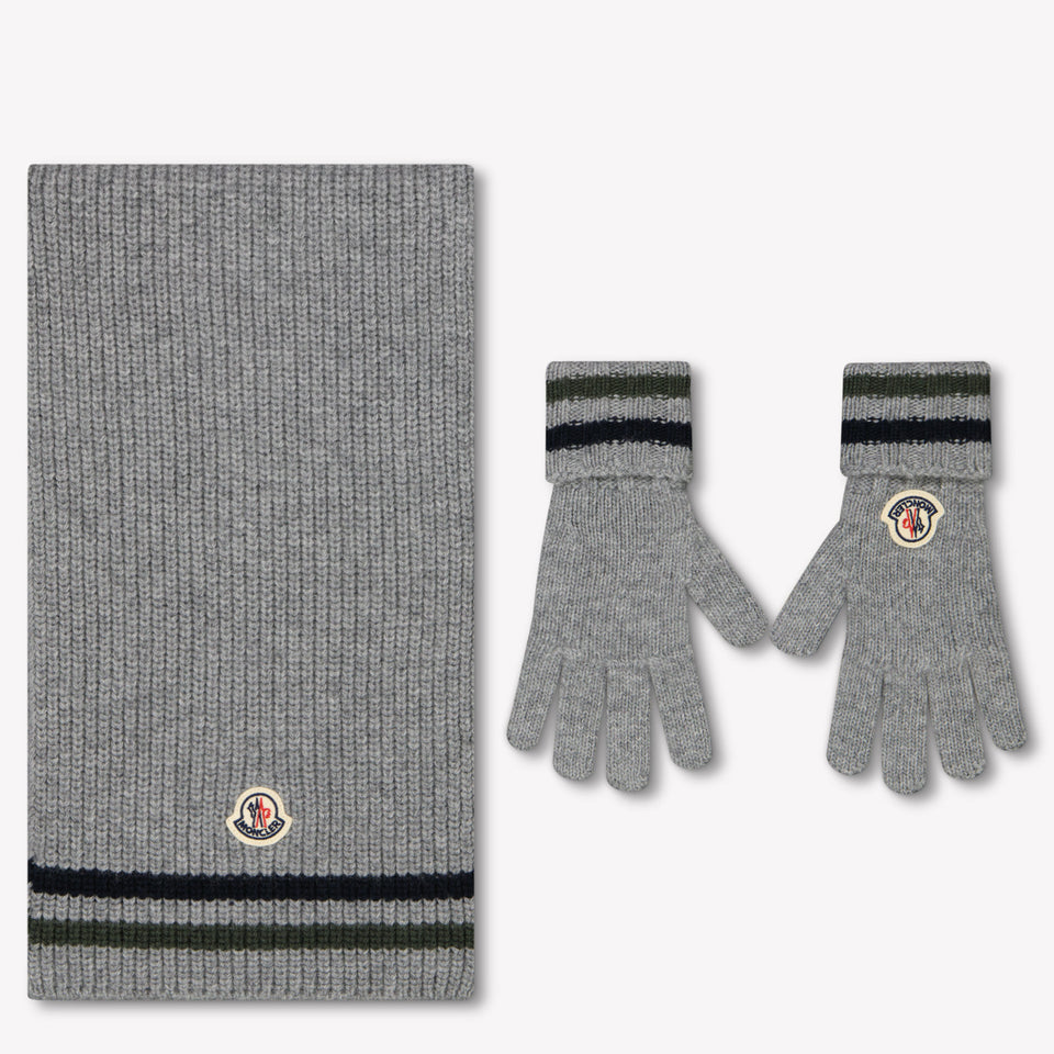 Moncler Kids Boys Scarves  Gray