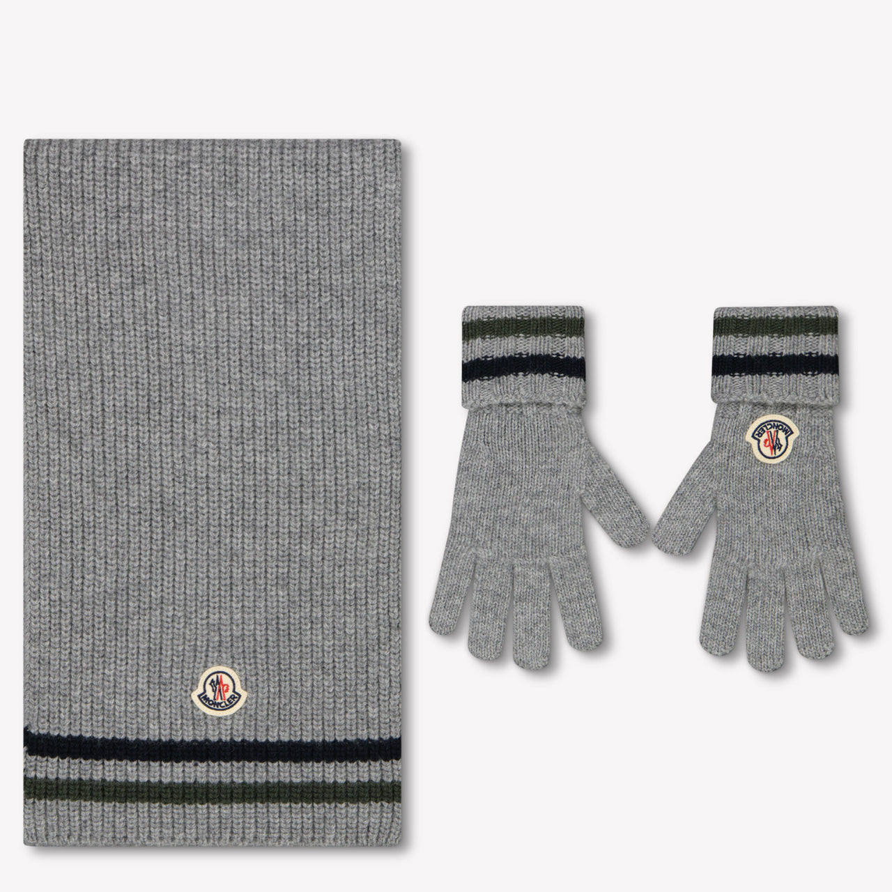 Moncler Kids Boys Scarves  Gray