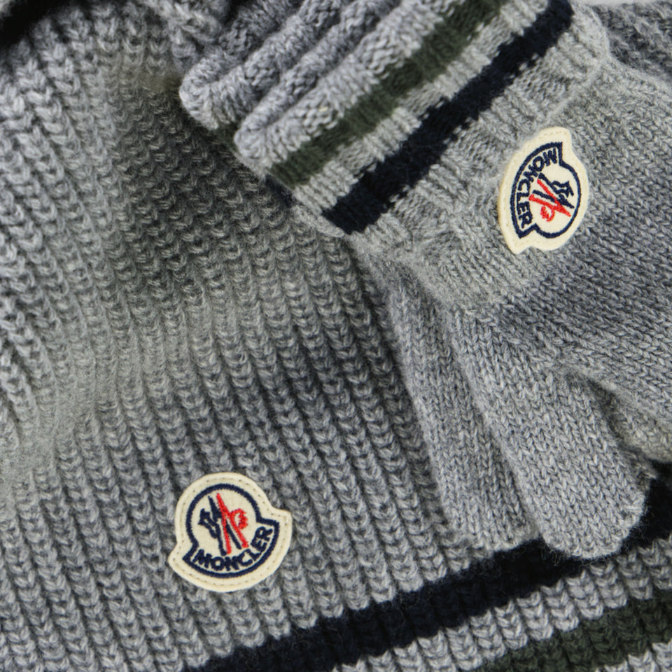 Moncler Kids Boys Scarves  Gray