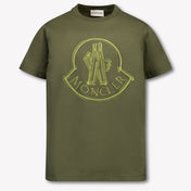 Moncler Kinder Jongens T-Shirt In Donker Groen