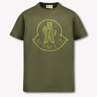 Moncler Kinder Jongens T-Shirt In Donker Groen