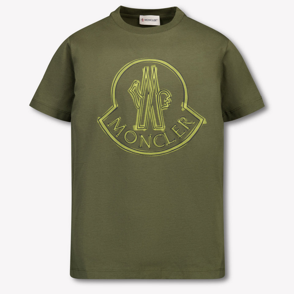 Moncler Kinder Jongens T-Shirt In Donker Groen