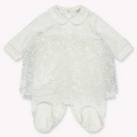 Monnalisa Baby Girls Playsuit  Offwhite