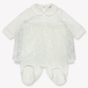 Monnalisa Baby Girls Playsuit  Offwhite
