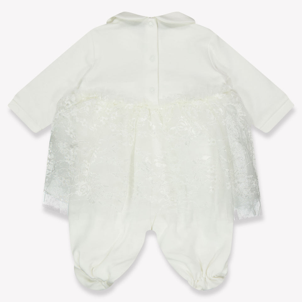 Monnalisa Baby Girls Playsuit  Offwhite