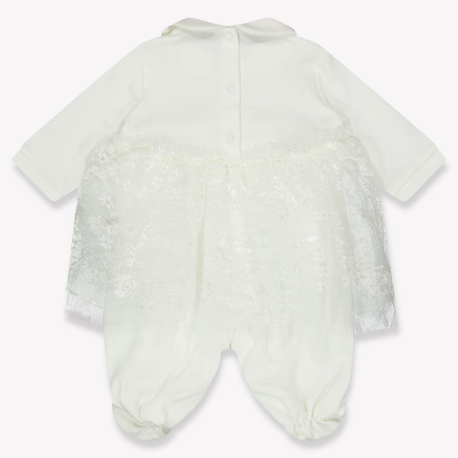 Monnalisa Baby Girls Playsuit  Offwhite
