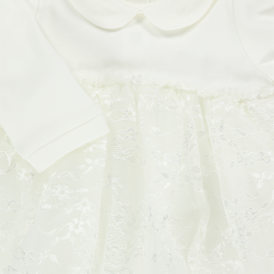 Monnalisa Baby Girls Playsuit  Offwhite