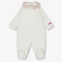 Monnalisa Baby Girls Playsuit  Offwhite