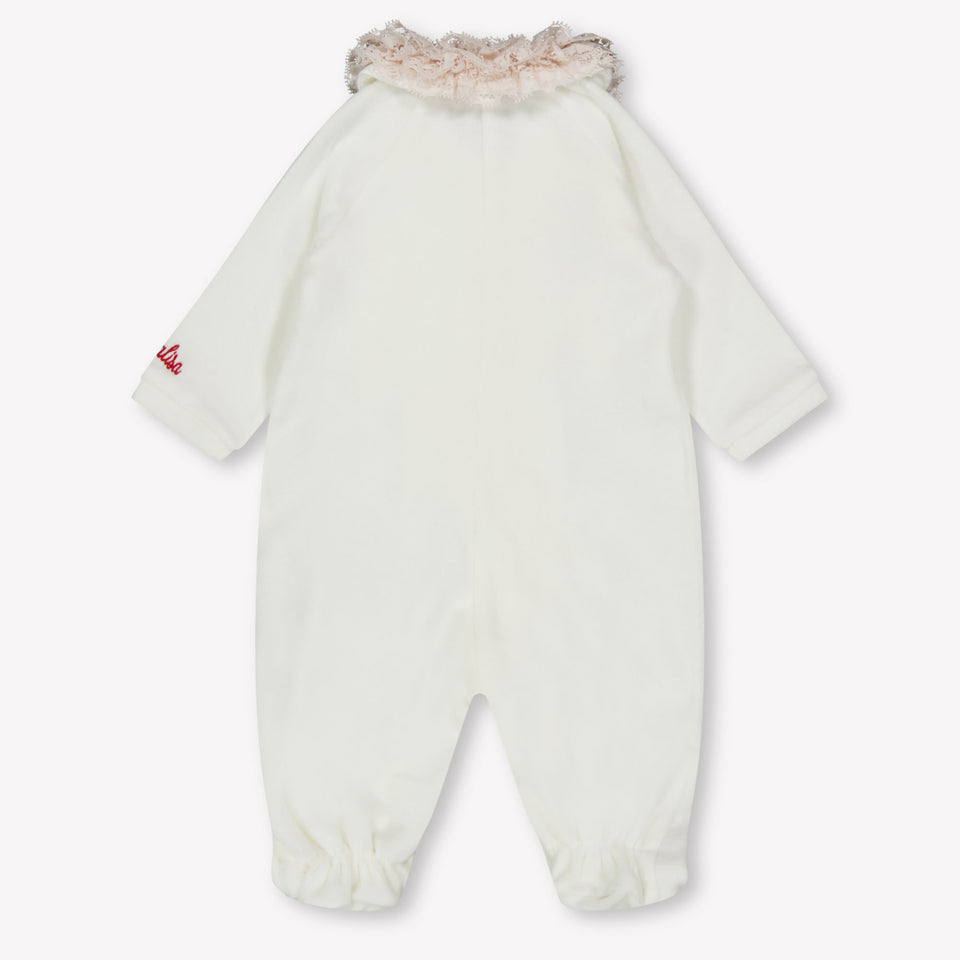 Monnalisa Baby Girls Playsuit  Offwhite