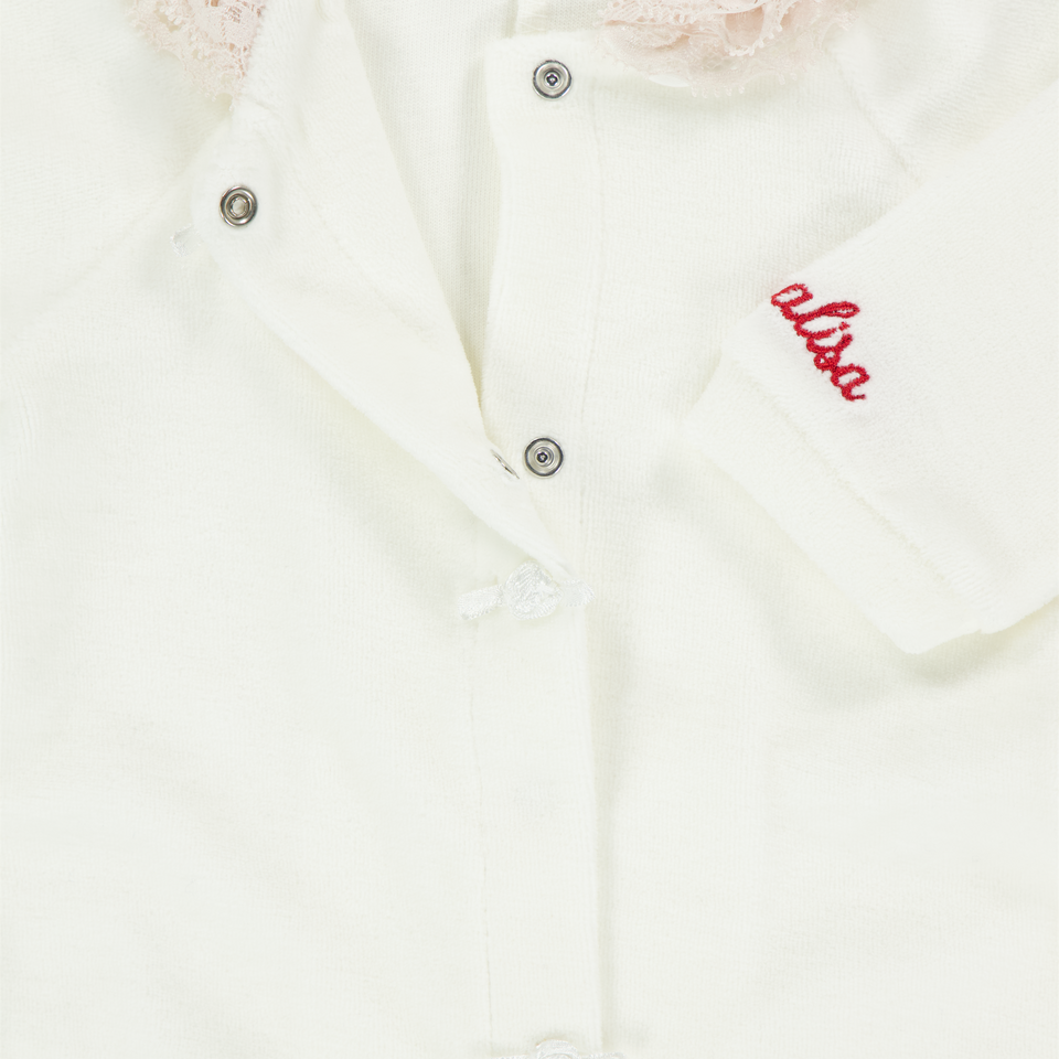 Monnalisa Baby Girls Playsuit  Offwhite