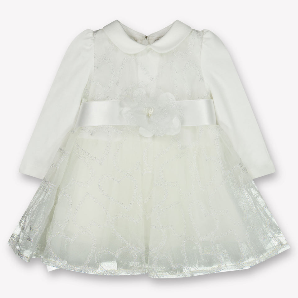 MonnaLisa Baby Meisjes Jurk in Off White