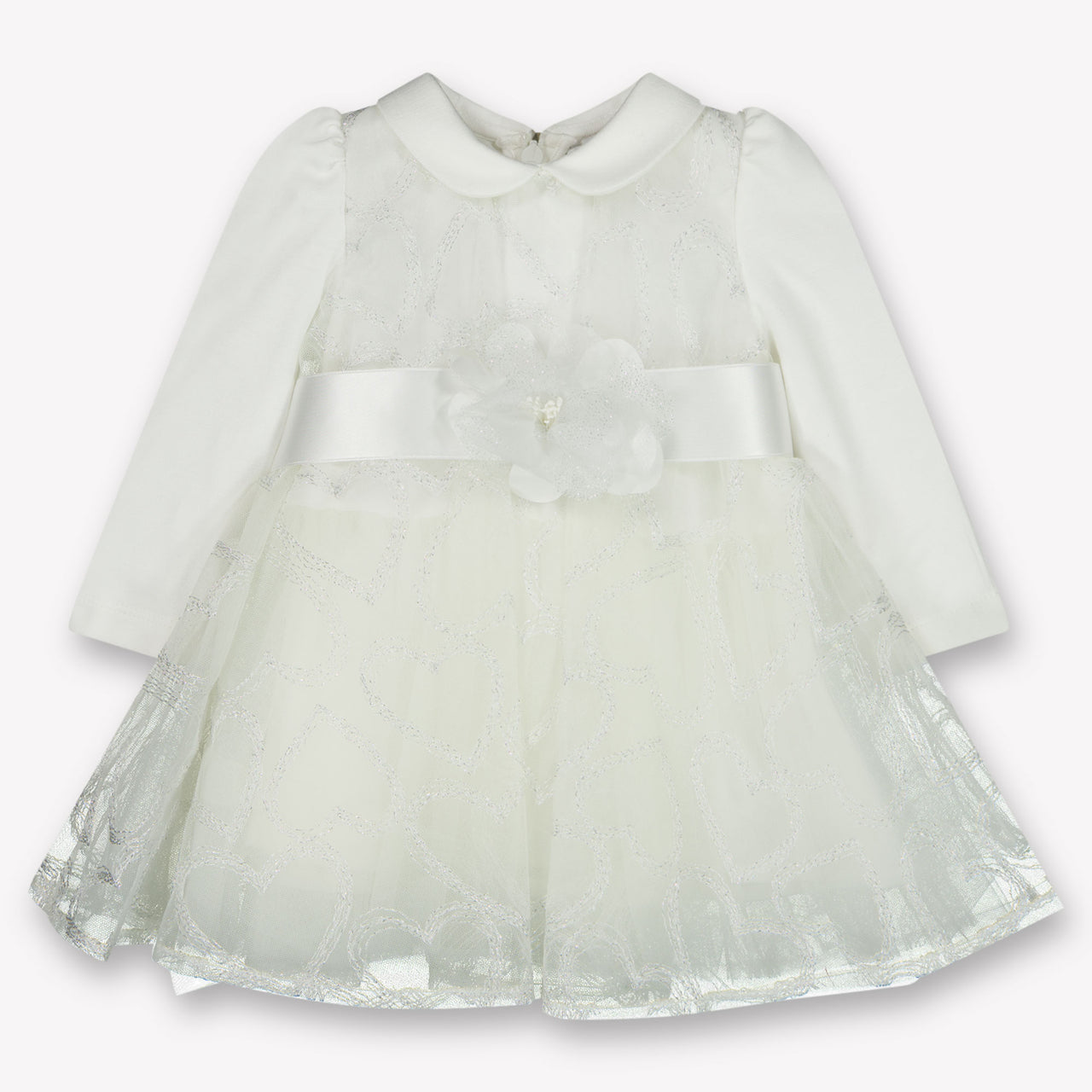 MonnaLisa Baby Meisjes Jurk in Off White