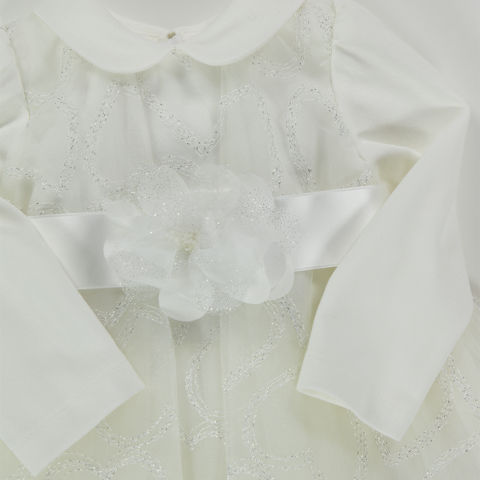 MonnaLisa Baby Meisjes Jurk in Off White
