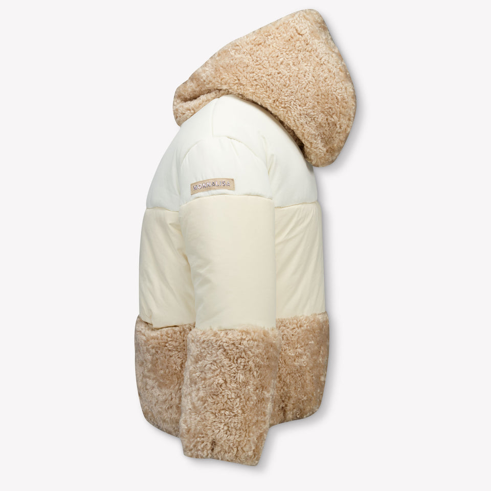 Monnalisa Kids Girls Winter Coat  Beige