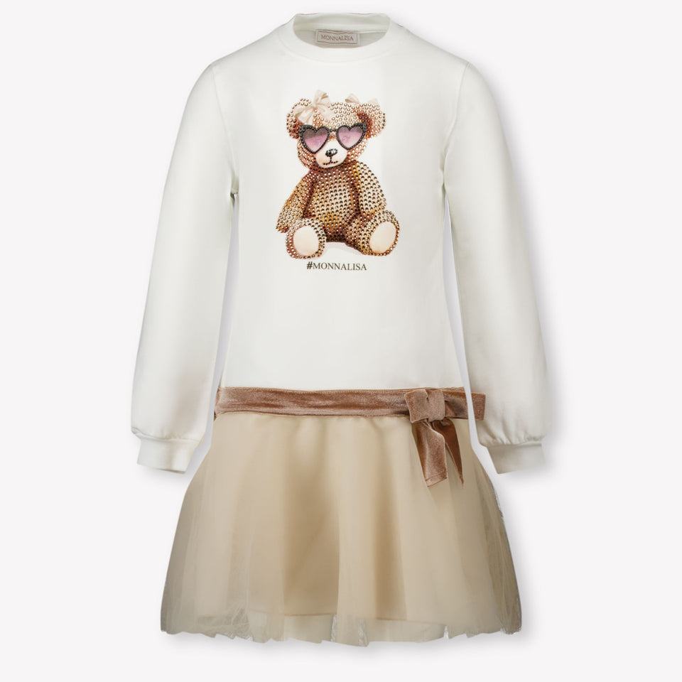 Monnalisa Kids Girls Dress Beige