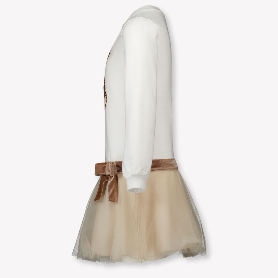Monnalisa Kids Girls Dress Beige