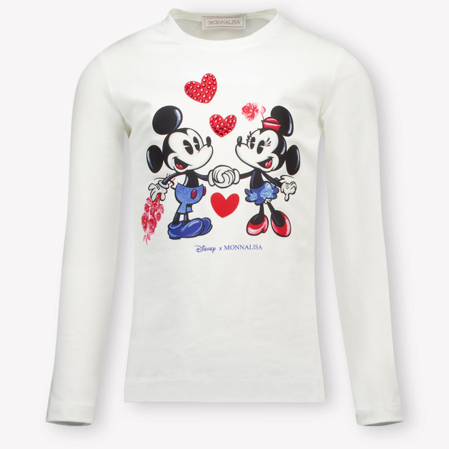 MonnaLisa Kinder Meisjes T-Shirt in Off White