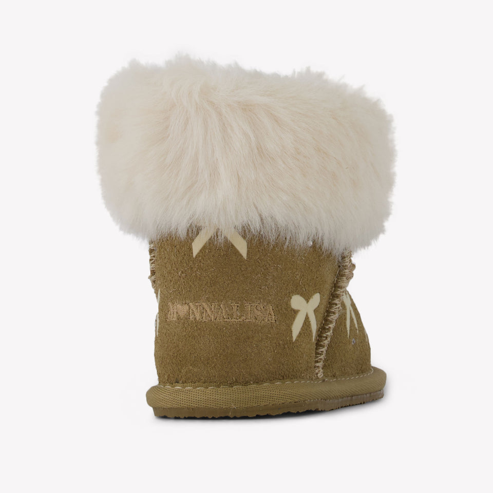 Monnalisa Girls Snowboots  Beige