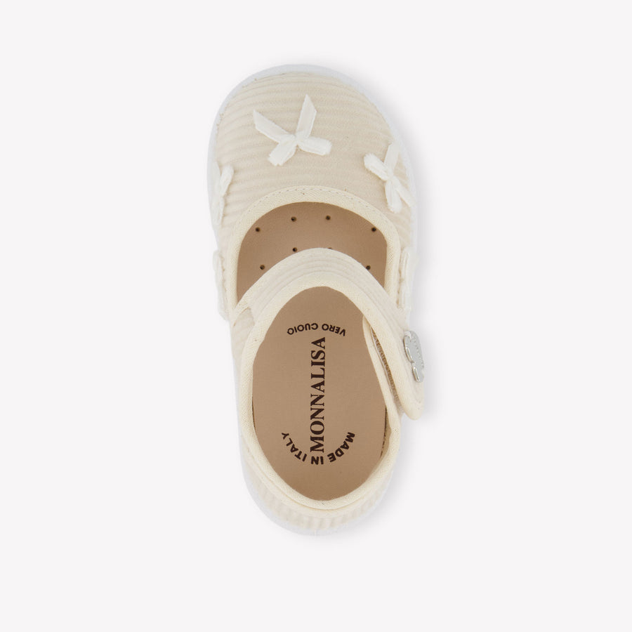 Monnalisa Girls Shoes  Light Beige