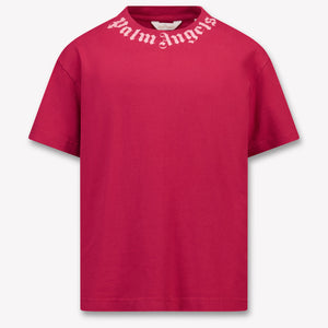 Palm Angels Kids Girls  T-Shirt Bordeaux