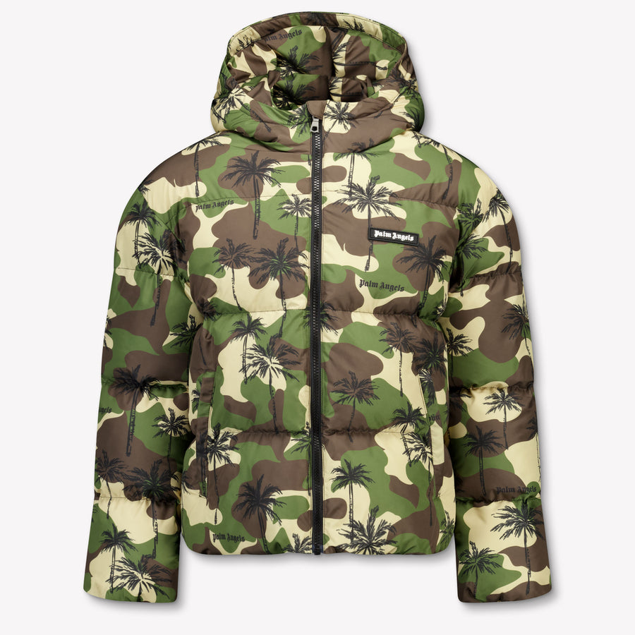 Palm Angels Kids Boys Winter Jacket  Army