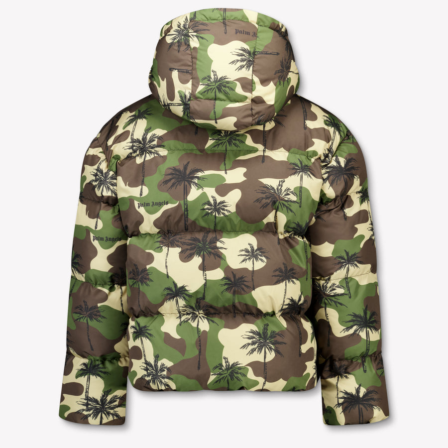 Palm Angels Kids Boys Winter Jacket  Army