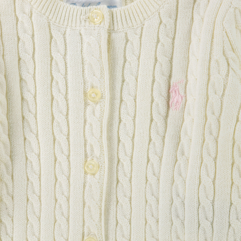 Ralph Lauren Baby Girls Vest  Offwhite