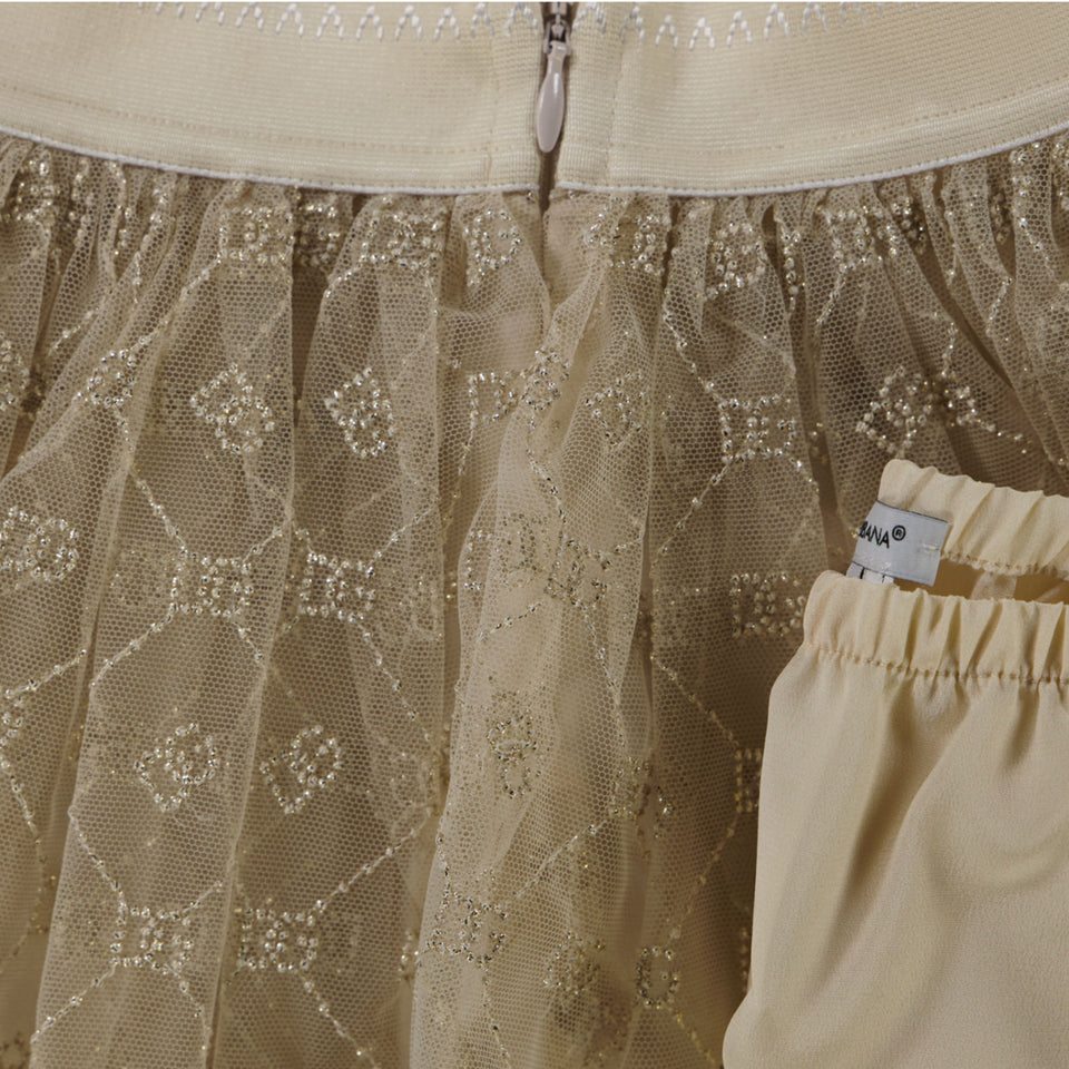 Dolce & Gabbana Baby Meisjes Rokje In Ecru
