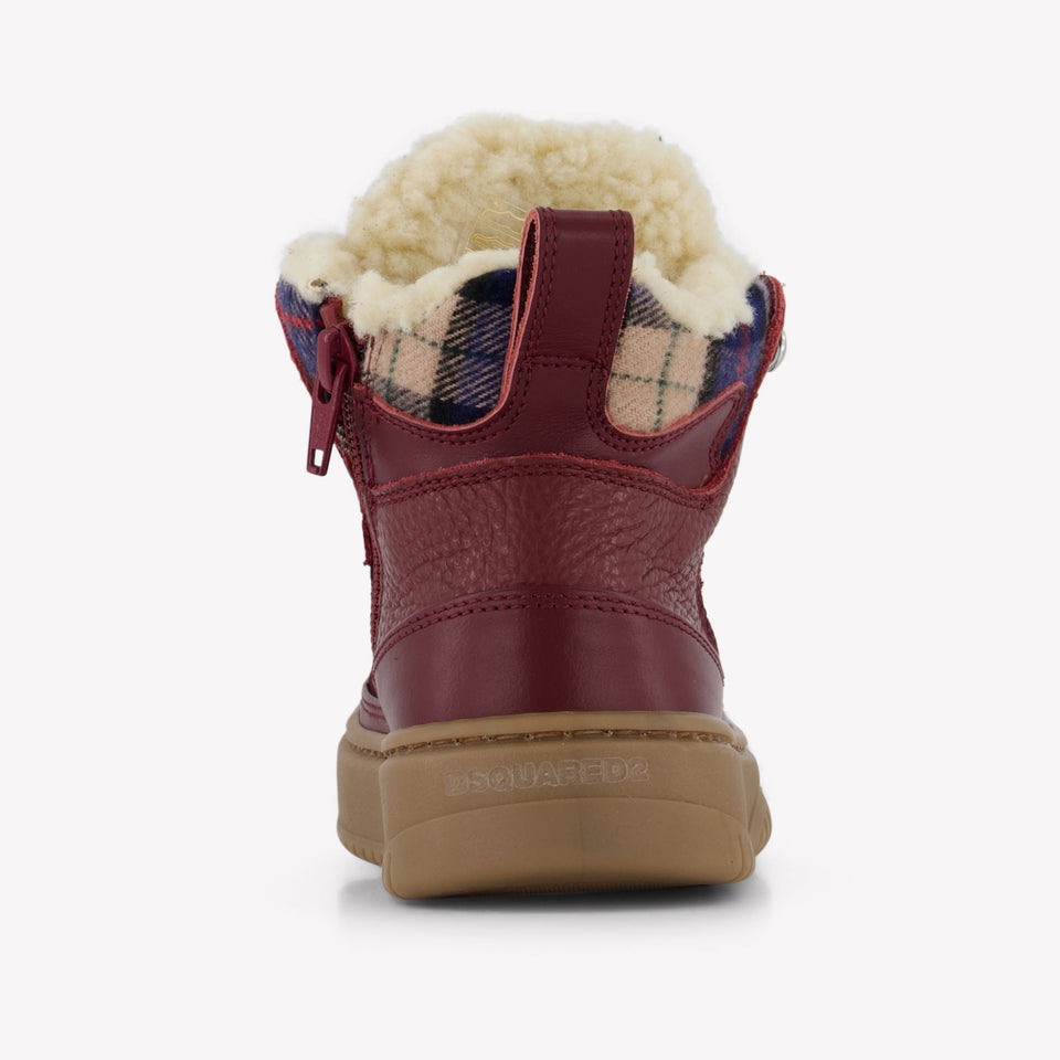 Dsquared2 Unisex Laarzen In Bordeaux