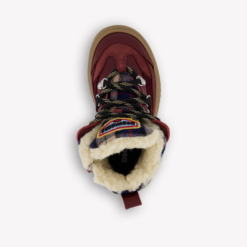 Dsquared2 Unisex Laarzen In Bordeaux
