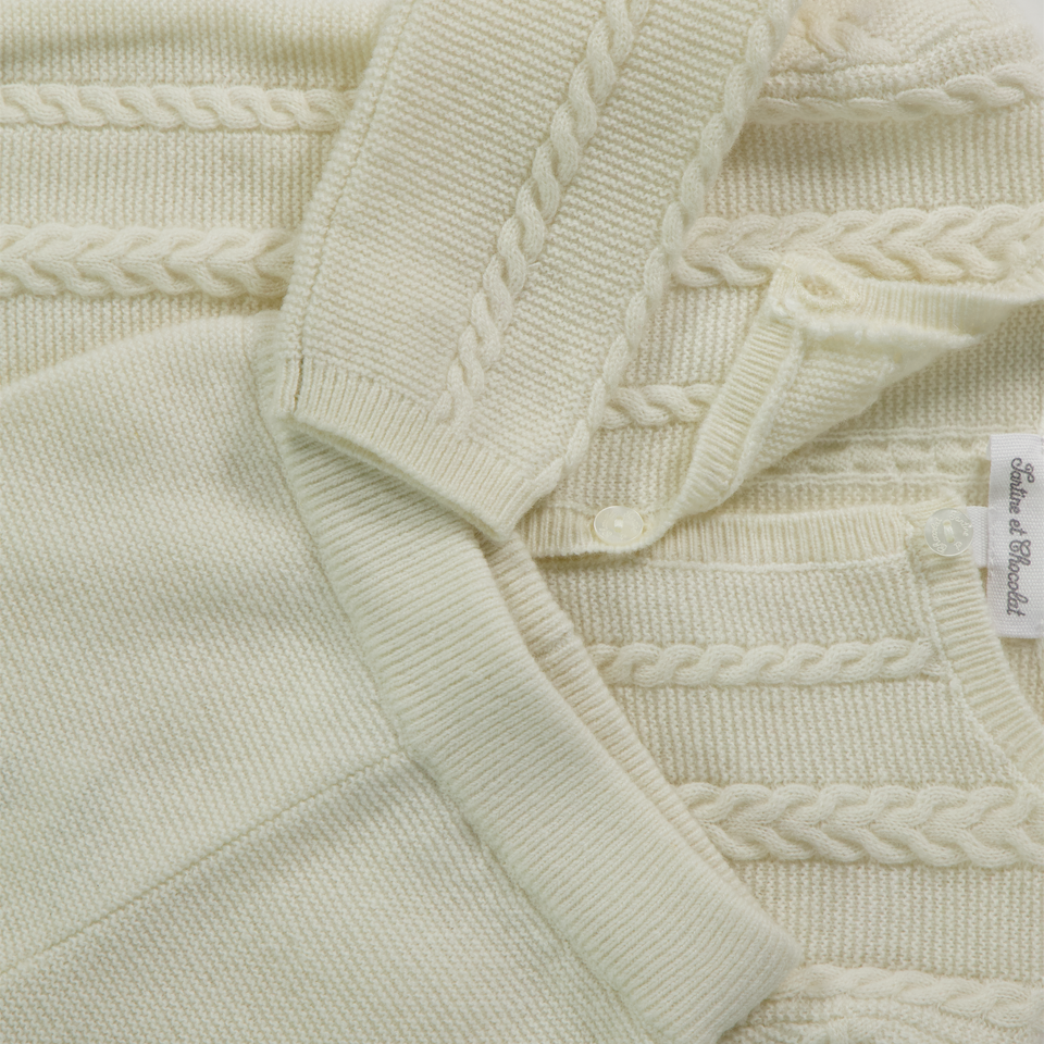 Tarte Et Chocolat Baby Unisex Playsuit  Offwhite