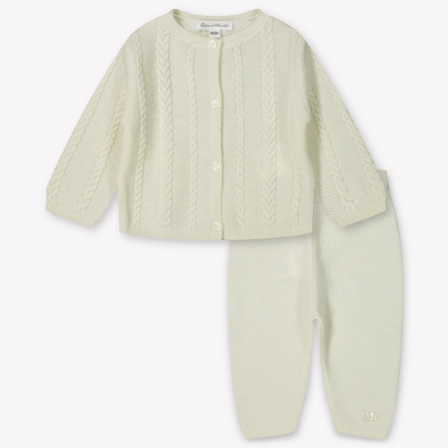 Tarte Et Chocolat Baby Unisex Playsuit  Offwhite