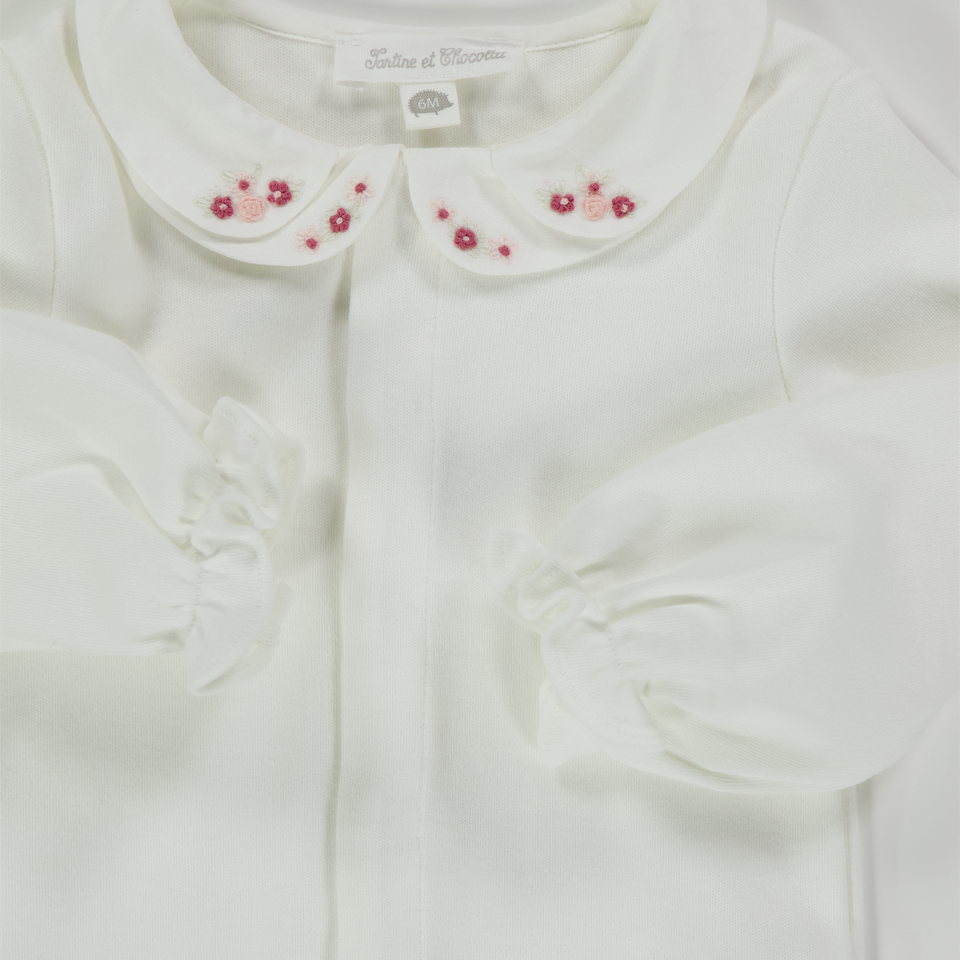 Tartine et Chocolat Baby Meisjes Rompertje In Off White