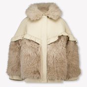 Donsje Amsterdam Kinder Meisjes Faux Fur Jassen In Beige