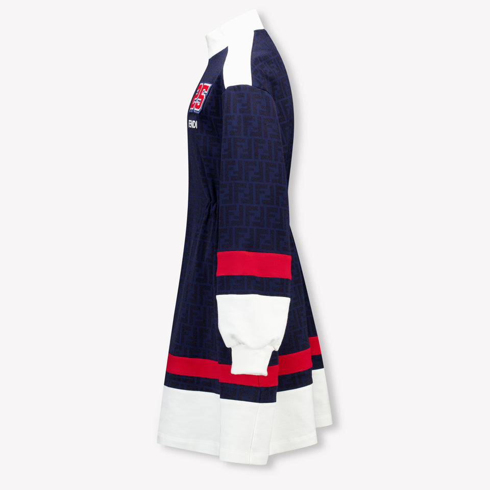 Fendi Kinder Meisjes Jurk In Navy