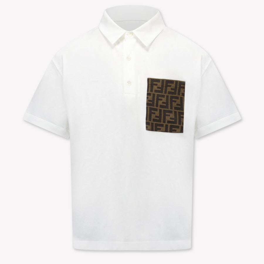 Fendi Boys Polo Shirt in Off-White