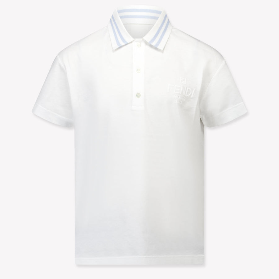 Fendi Boys Polo Shirt in White