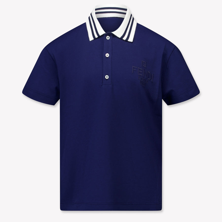 Fendi Kids Boys Polo  Navy