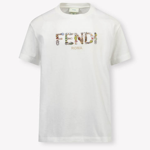 Fendi Kinder Jongens T-Shirt In Wit