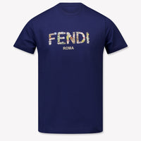 Fendi Kids Boys  T-Shirt Navy