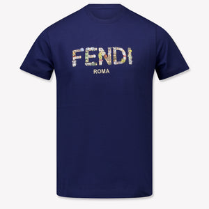 Fendi Kids Boys  T-Shirt Navy