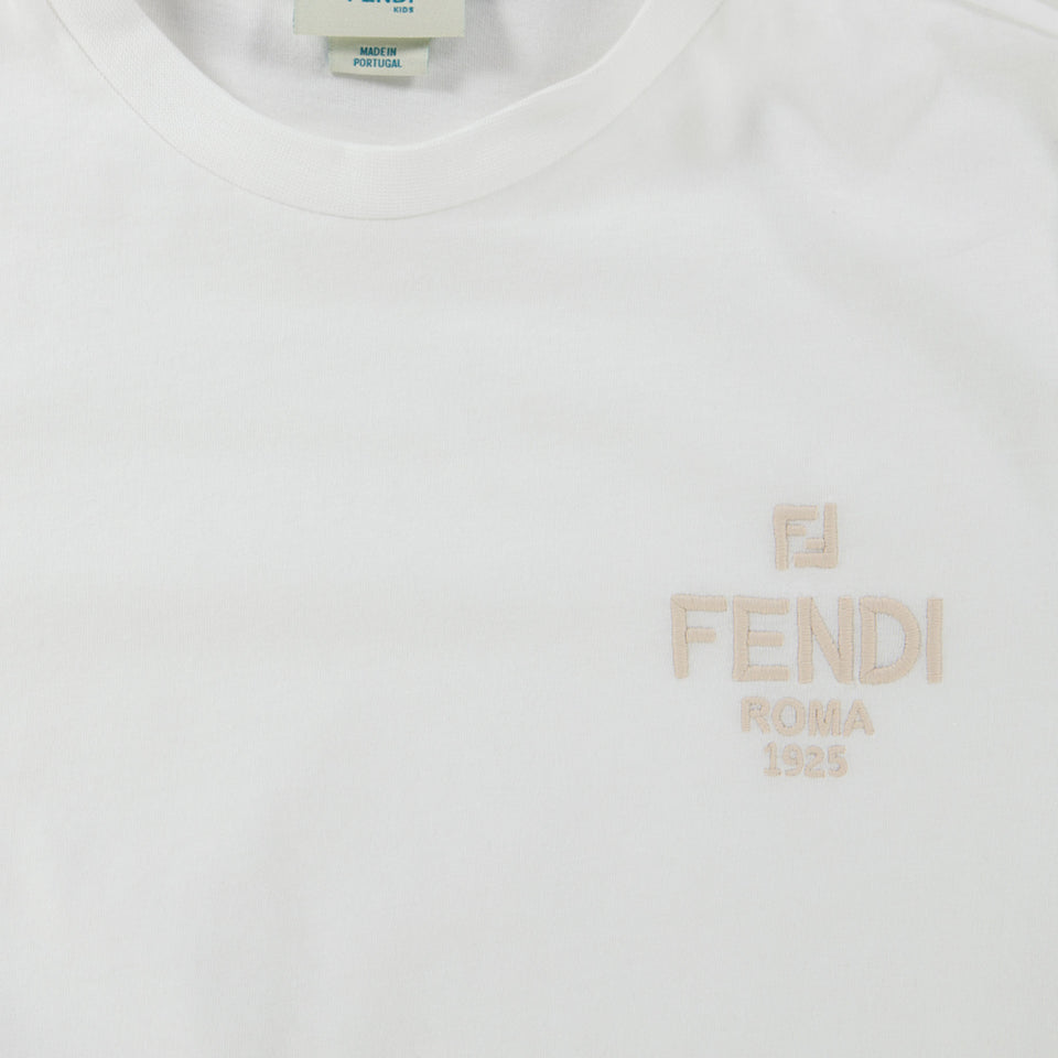 Fendi Kinder Unisex T-Shirt In Wit
