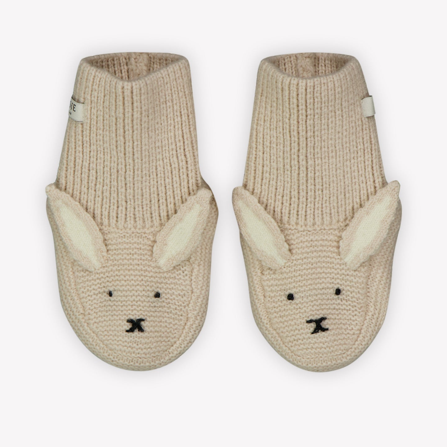 Donsje Amsterdam Bunny Baby Unisex Slofjes In Licht Beige