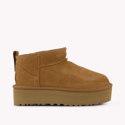 UGG Ultra Mini Platform Girls Boots In Camel